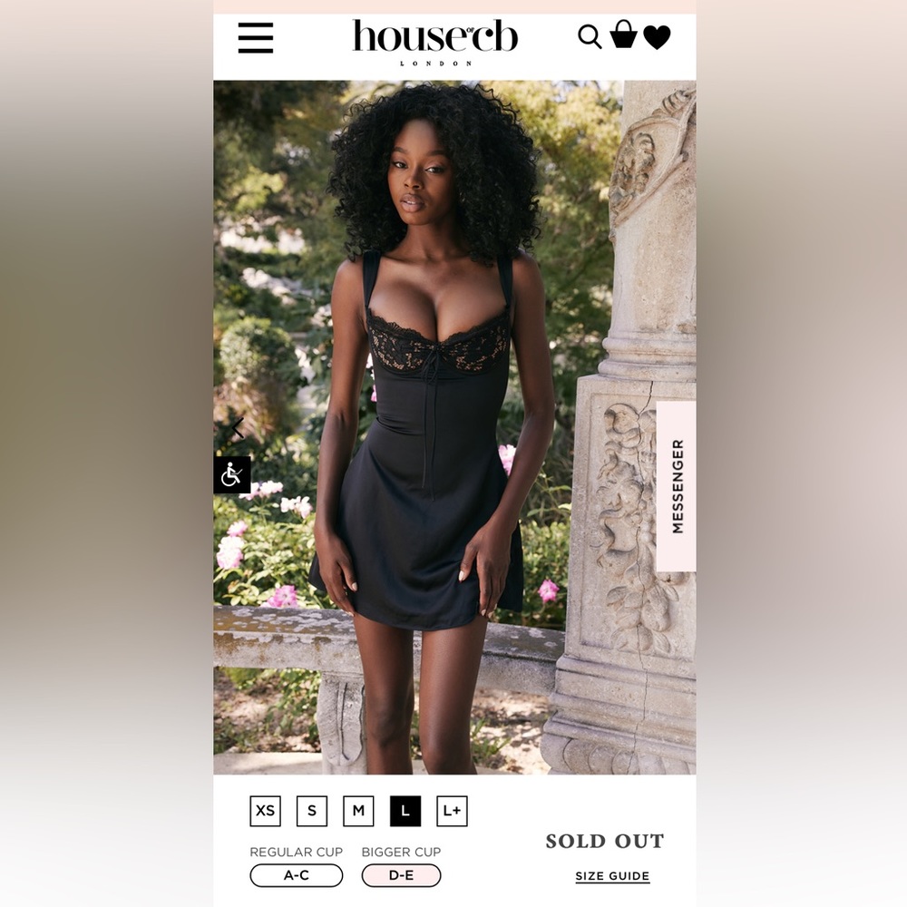 House of CB Adriana Dress - Black, Size Large, Bigger Cup (D-E), NEW WITH TAGS